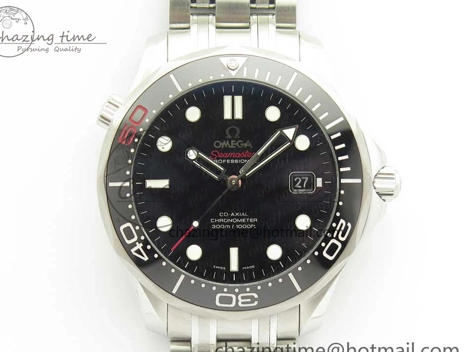 0518 Seamaster 300M Chronometer SS “007” Limited Edition OMF 1:1 Best Edition on SS Bracelet A2824 (Black Balance Wheel) V Seasonal 7952